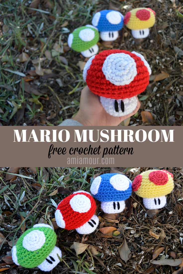 Mario Mushroom Amigurumi Crochet Pattern 