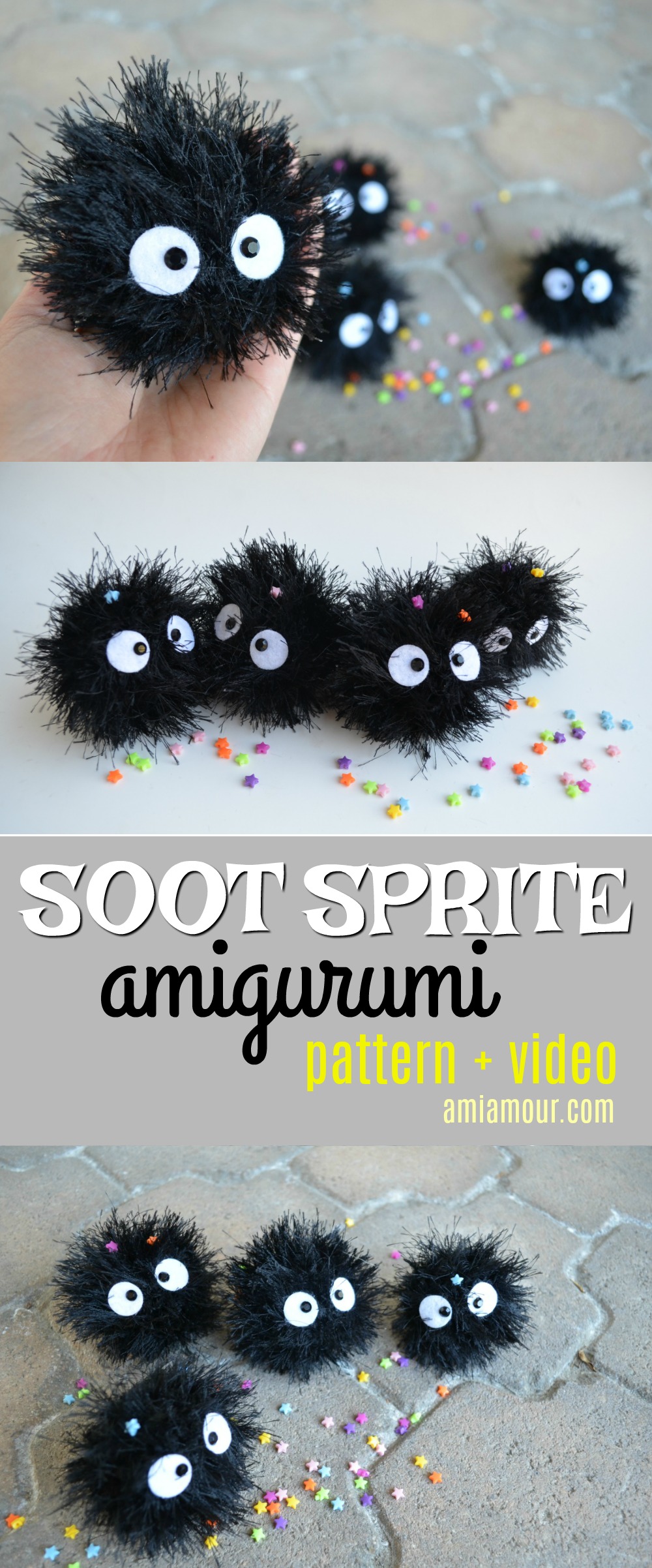 Soot Sprite Amigurumi Tutorial Crochet DIY Craft 