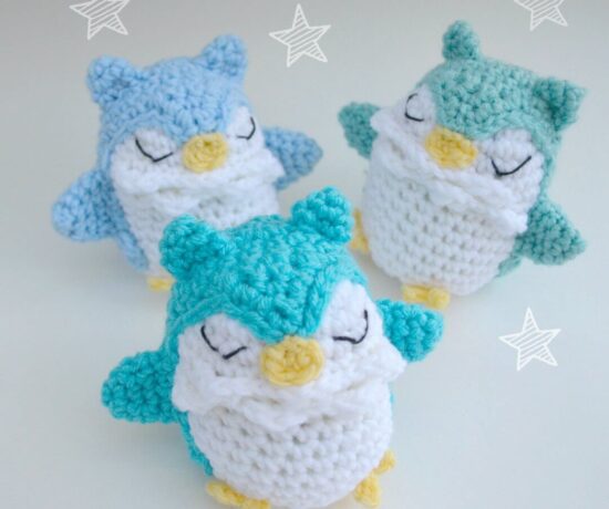 Owl Amigurumi Trio in Blue Ombre - Crochet Pattern