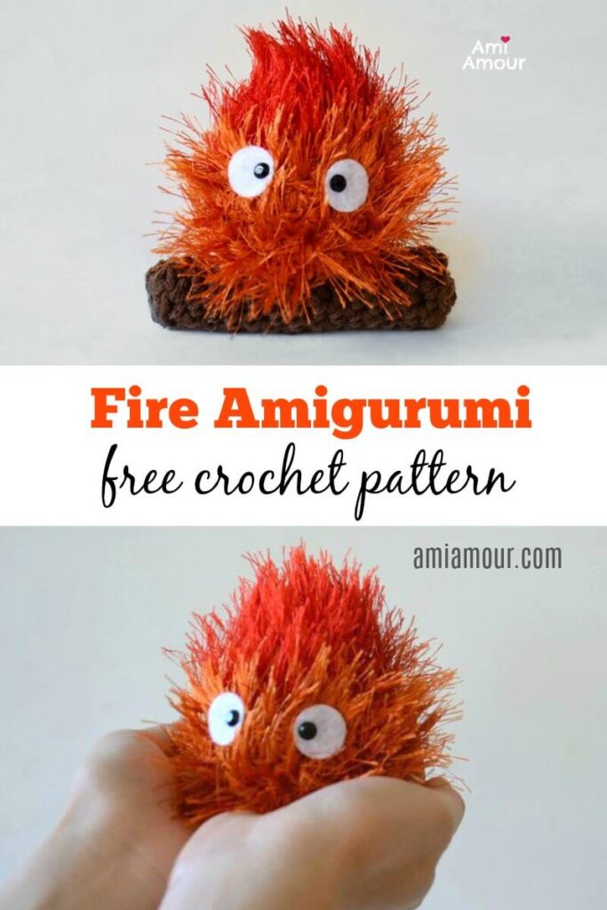 Calcifer Amigurumi Fire Crochet Pattern FREE Ami Amour