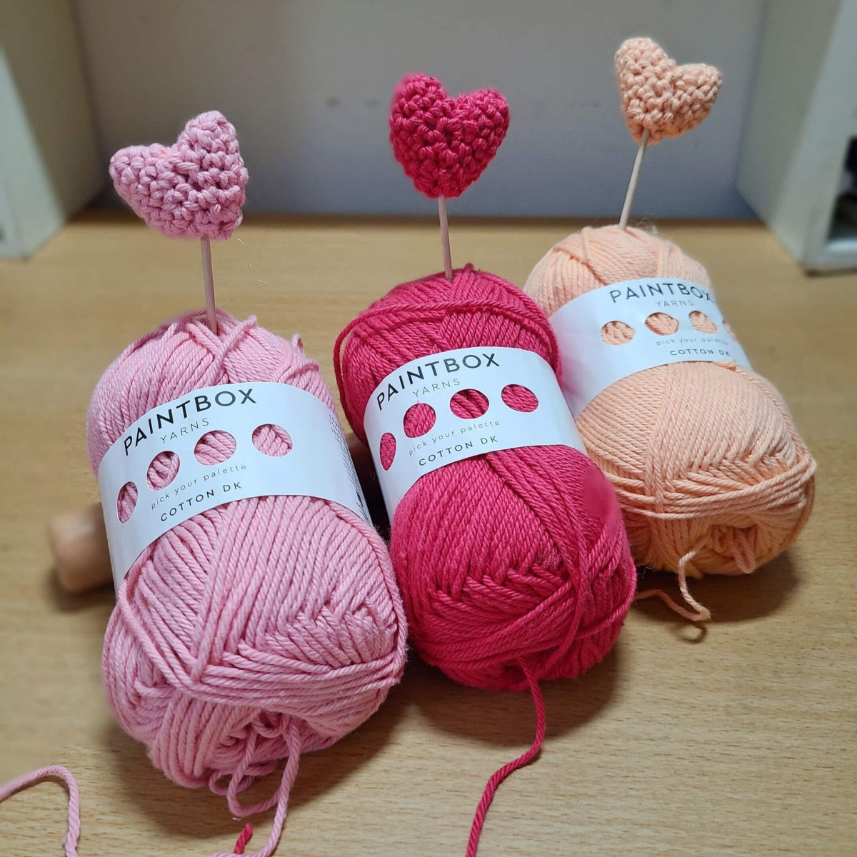 Heart Crochet Pattern using Paintbox Cotton DK yarn