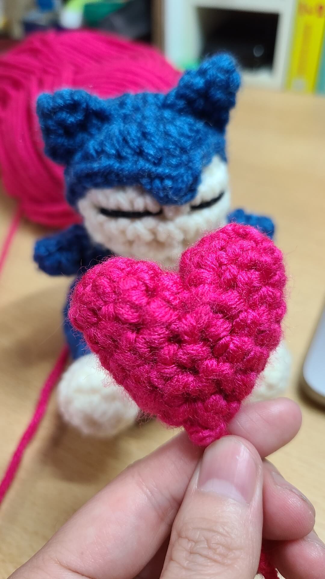 Pink Crochet Heart Amigurumi