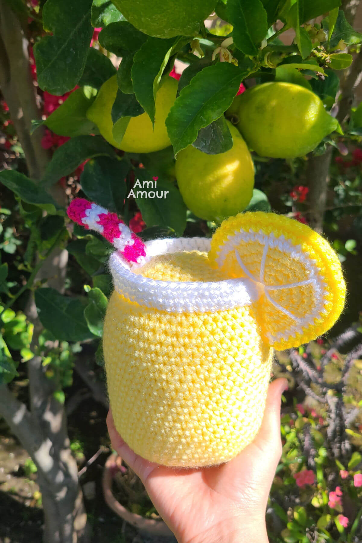 Lemonade in a Crochet Mason Jar
