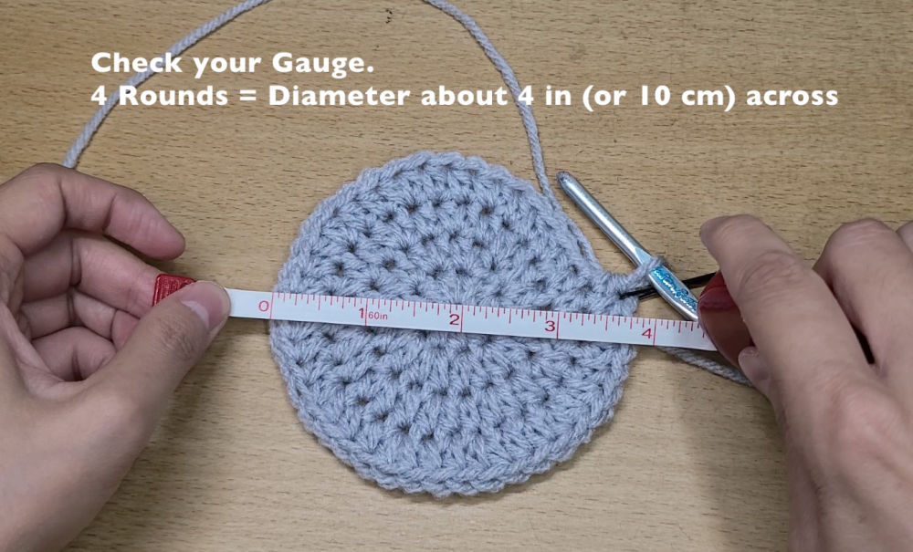 Measuring Gauge for Crochet Hat