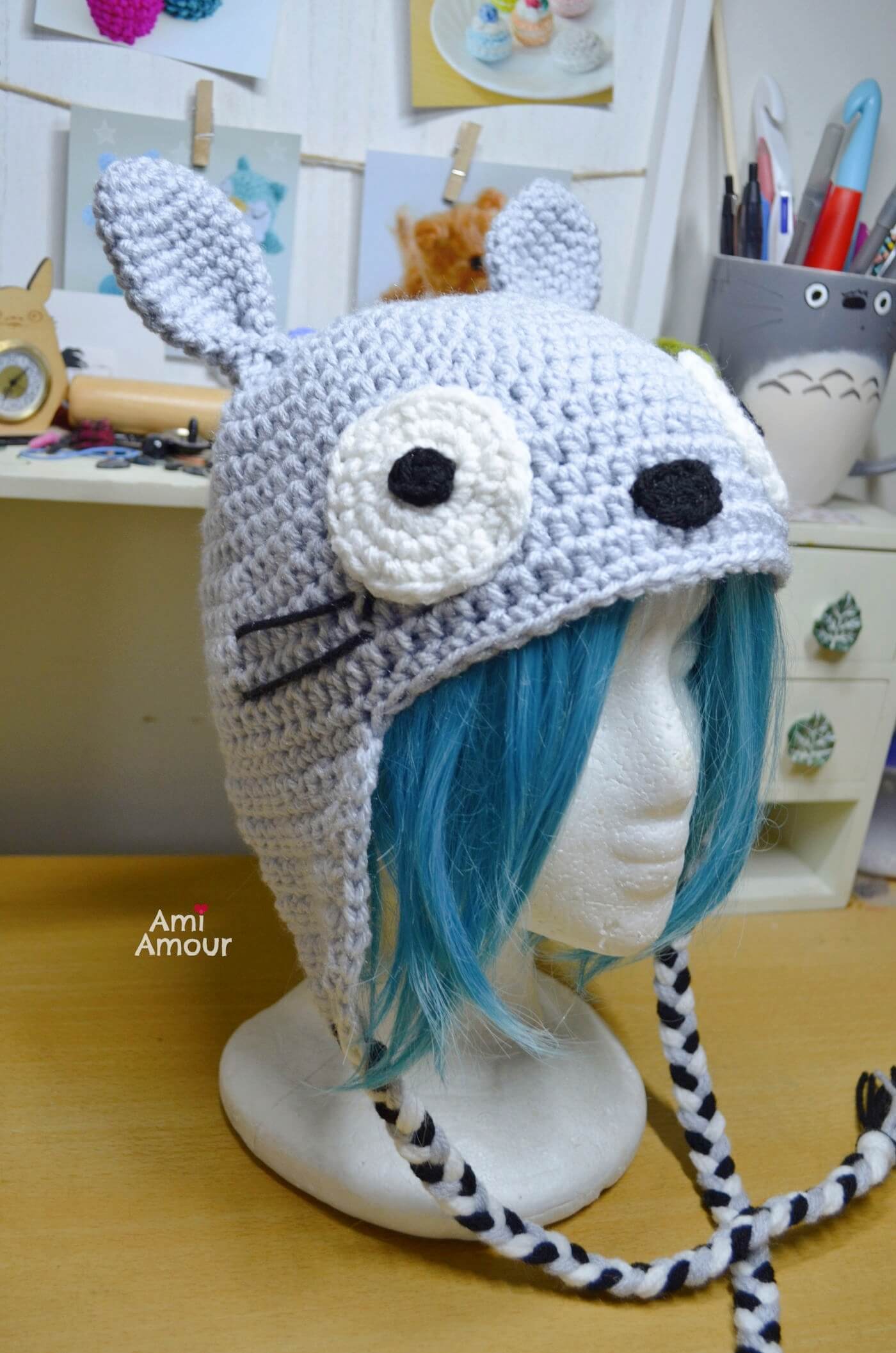 Crochet Totoro Hat Closeup