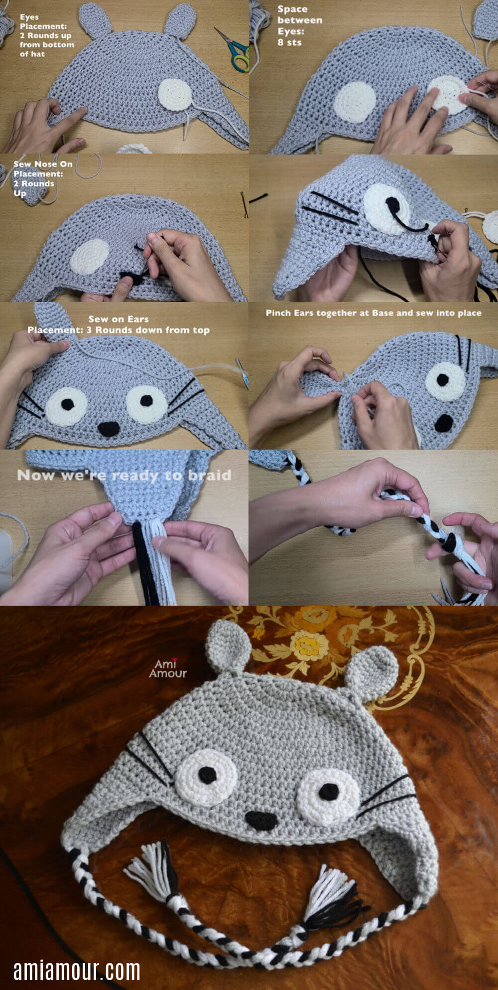 Totoro Hat Assembly Step by Step
