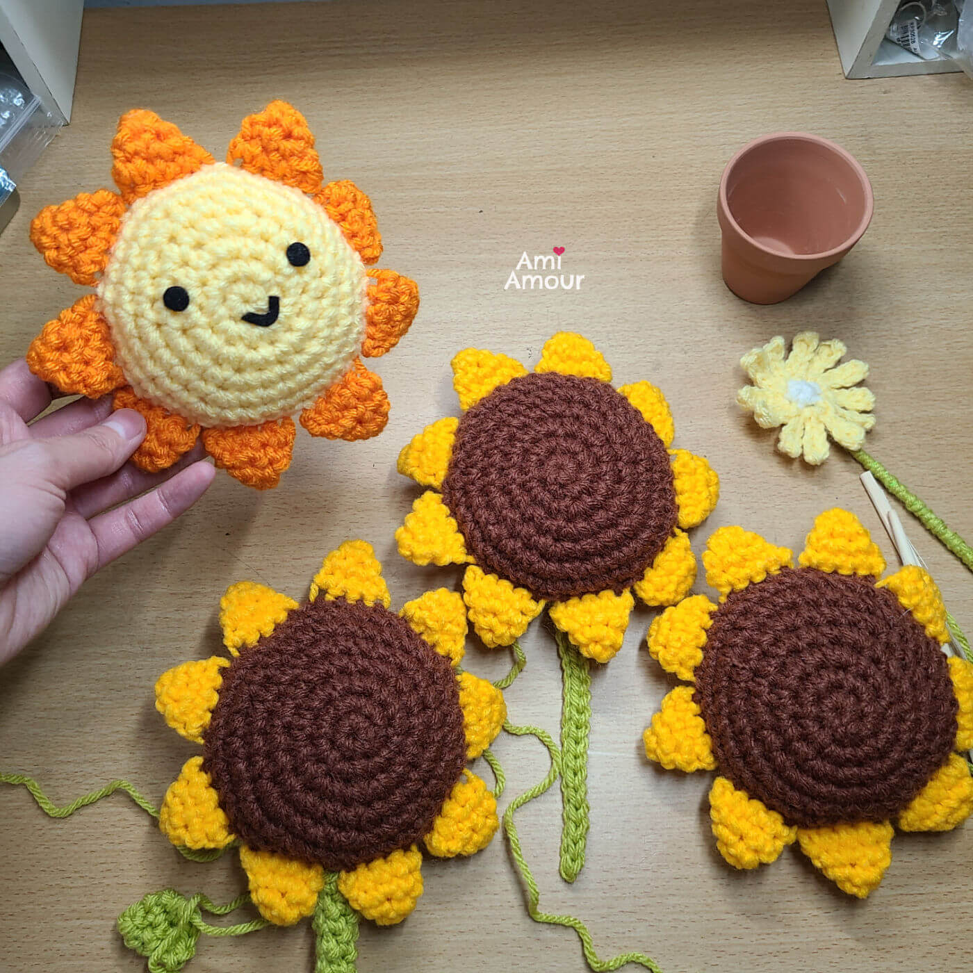 Sun Amigurumi with Sunflowers
