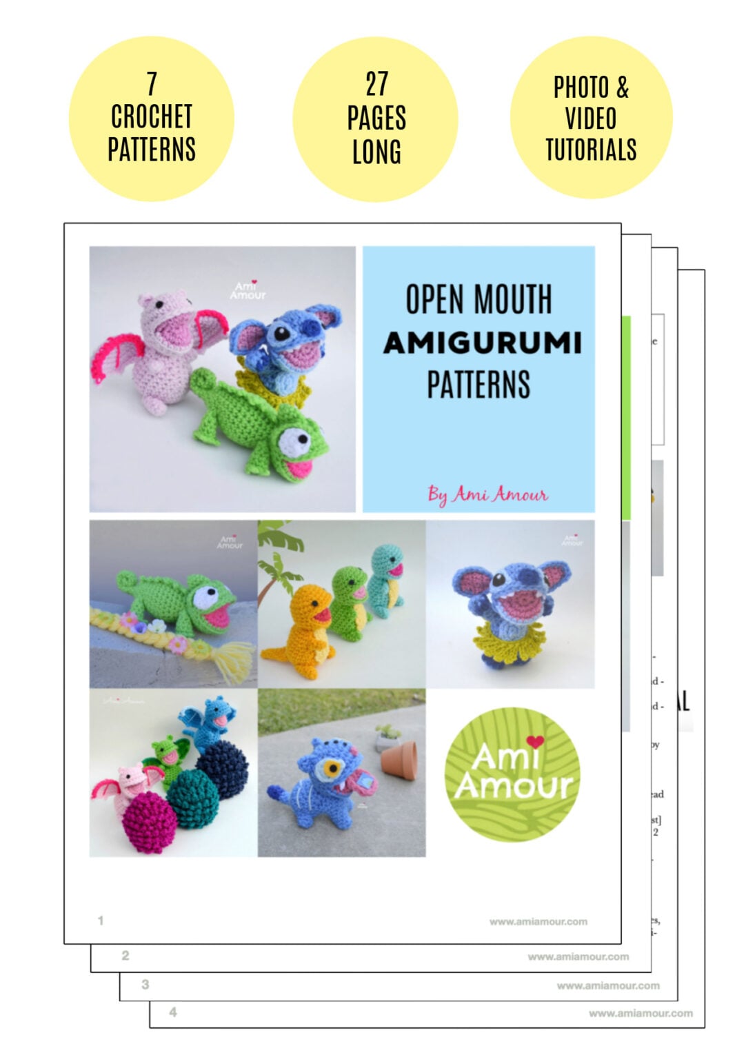 Pascal Crochet Tutorial Chameleon Crochet Pattern - Pascal Amigurumi - FREE - Ami Amour