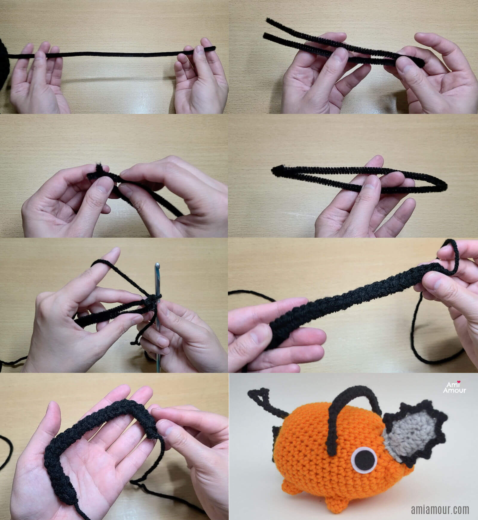 Crocheting Pochita Handle